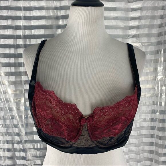 Adore Me Burgundy Lace Underwire Bra - Picture 2 of 8
